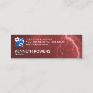 Fiery Red Sky Lightning Electrician Mini Business Card