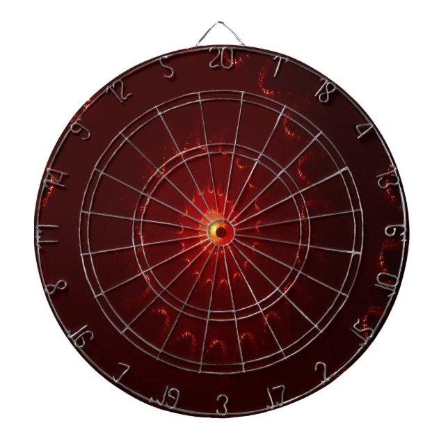 Fiery Red Sparkle Swirl Gradient Dart Board (Front)