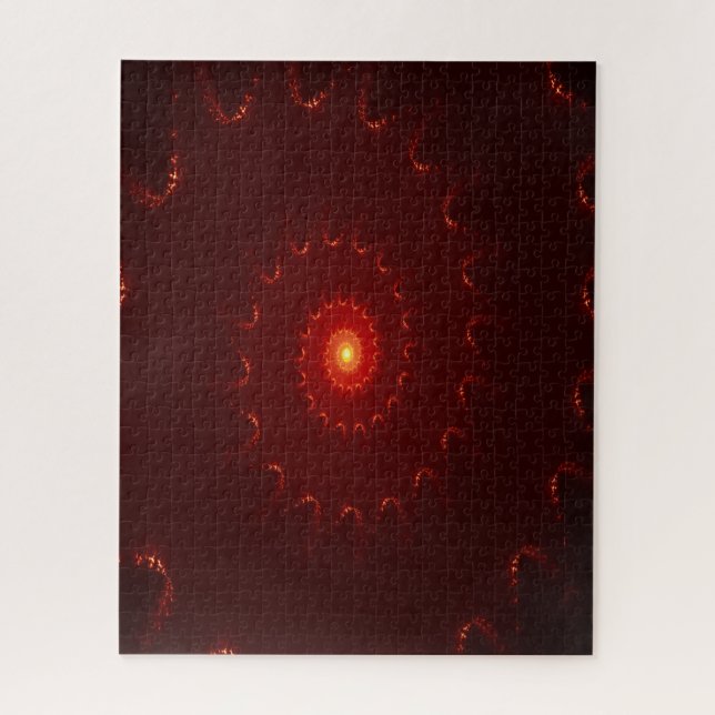 Fiery Red Sparkle Swirl Gradient Jigsaw Puzzle (Vertical)