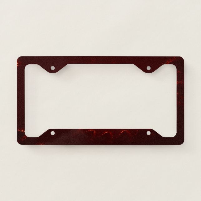Fiery Red Sparkle Swirl Gradient License Plate Frame (Front)