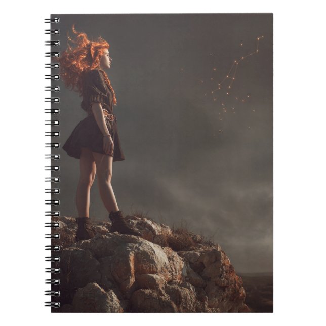 Fiery Redhead Stormwatch Fantasy Notebook (Front)