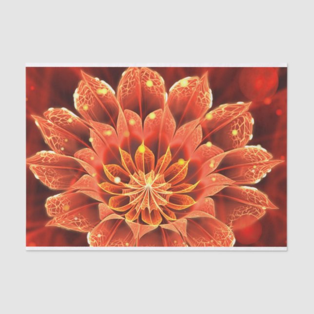 Fiery Ruby Red and Yellow Gazania Treasure Flower Tissue Paper (Front)