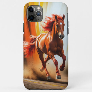Fiery Running Horse – Dynamic Energy Art iPhone 11 Pro Max Case