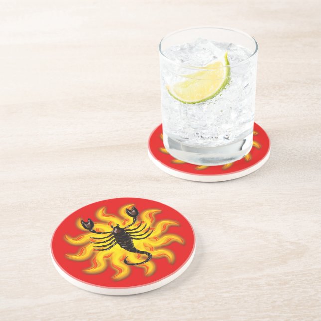 Fiery Scorpio Drink Coaster (Side)