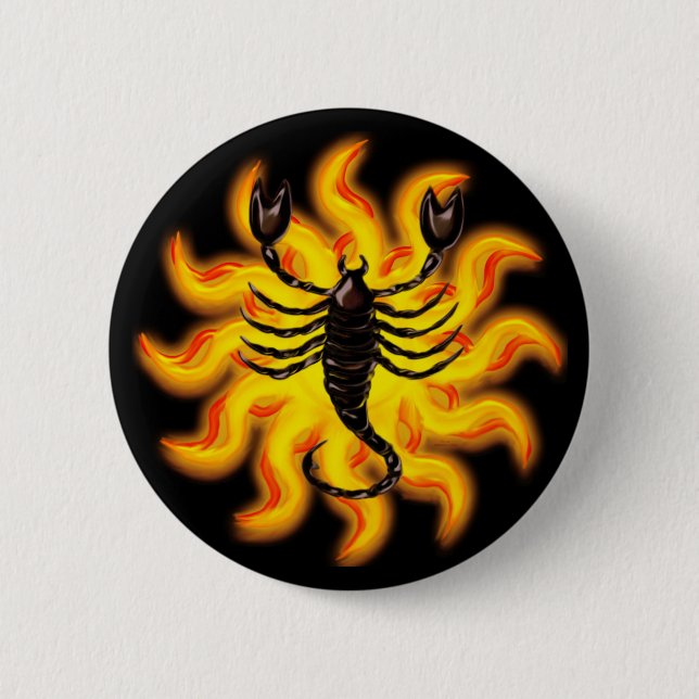 Fiery Scorpio Pinback Button (Front)
