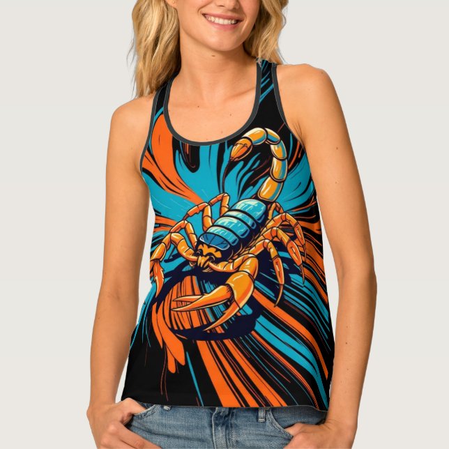 Fiery Scorpion Burst  Tank Top (Front)