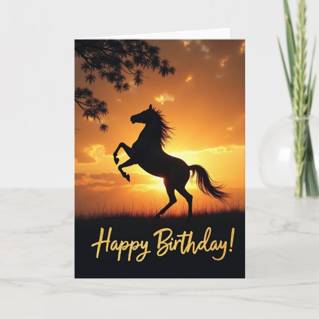 Fiery Silhouette Birthday Card (Front)