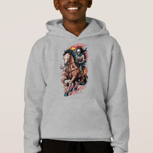 Fiery Skeleton Rider on a Galloping Horse Hoodie