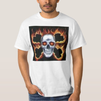 fiery skull and crossbones T-Shirt