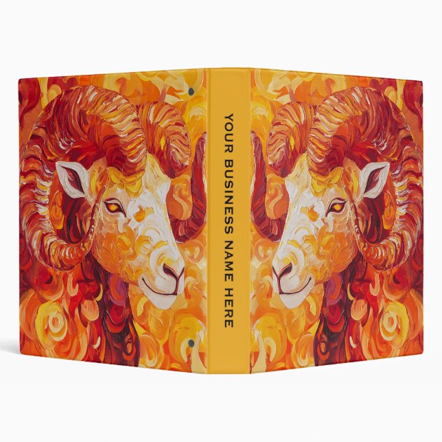Fiery Solar Capricorn Spirit 3 Ring Binder (Background)