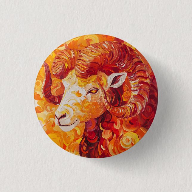 Fiery Solar Capricorn Spirit Button (Front)