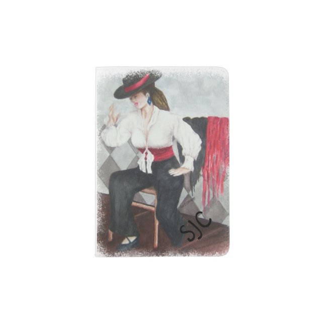 FIERY SPANISH DANCER PASSPORT HOLDER (Front)