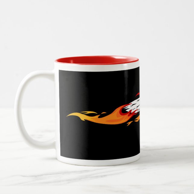 Fiery Speedy Squirrel Original Art Mug. Two-Tone Coffee Mug (Left)