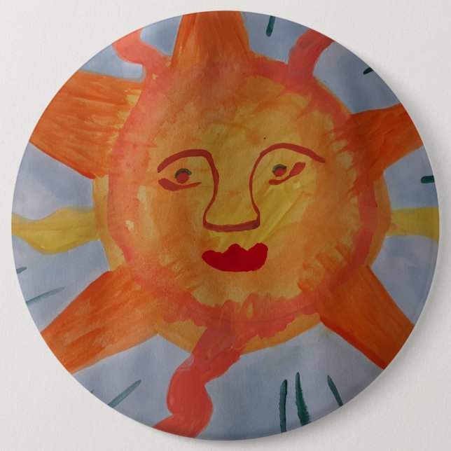 Fiery Sun Button (Front)