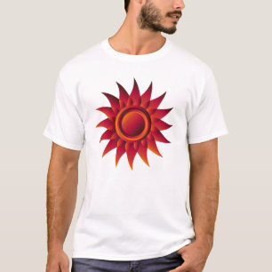 Fiery Sunburst Emblem – Red, Orange & Yellow Radia T-Shirt
