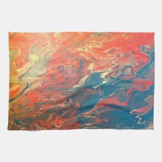 Fiery Sunset Abstract Kitchen/Hand Towel