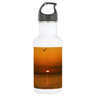 FIERY SUNSET AT THE PACIFIC OCEAN WATER BOTTLE