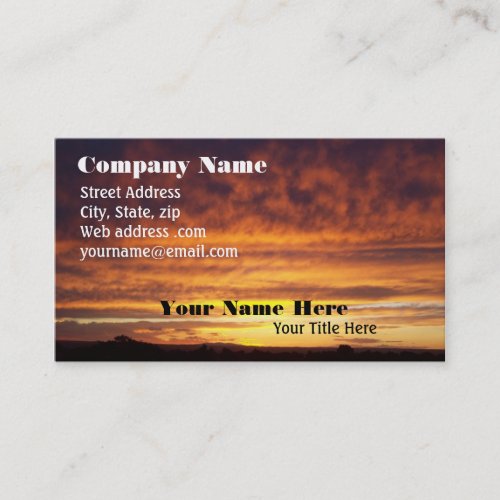 Fiery Sunset business card