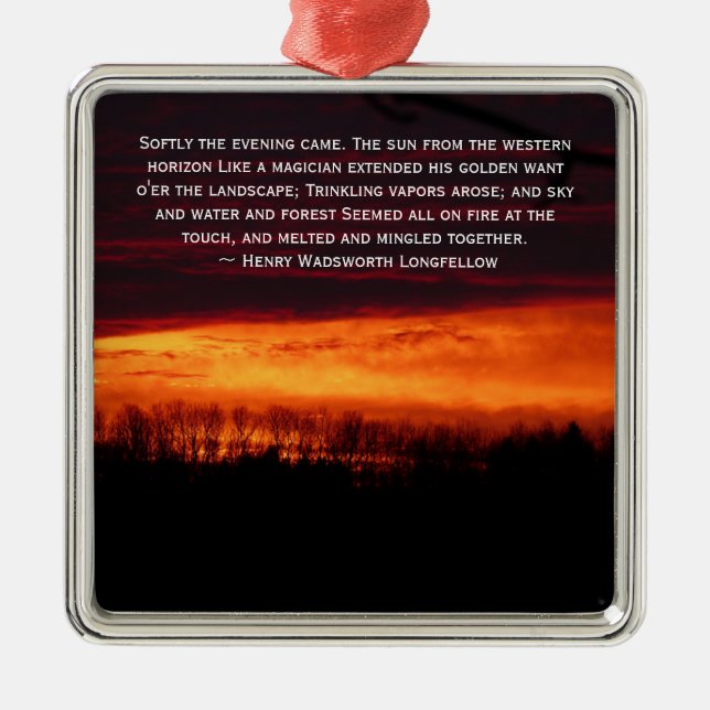 Fiery Sunset In Caribou, Maine Metal Ornament (Front)