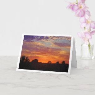 Fiery Sunset Landscape Card