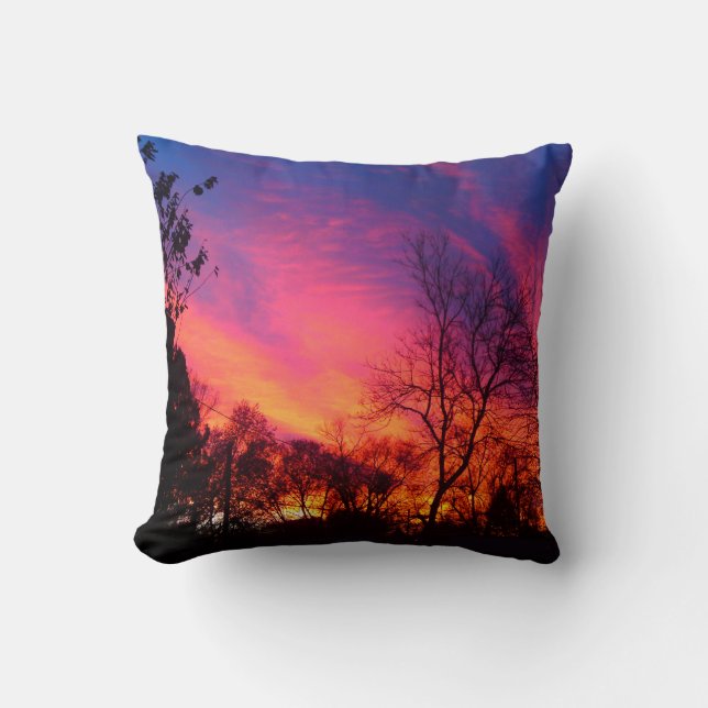 Fiery Sunset Pillow (Front)