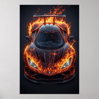 Fiery Supercar Racing Poster For Garage Decor 🔥
