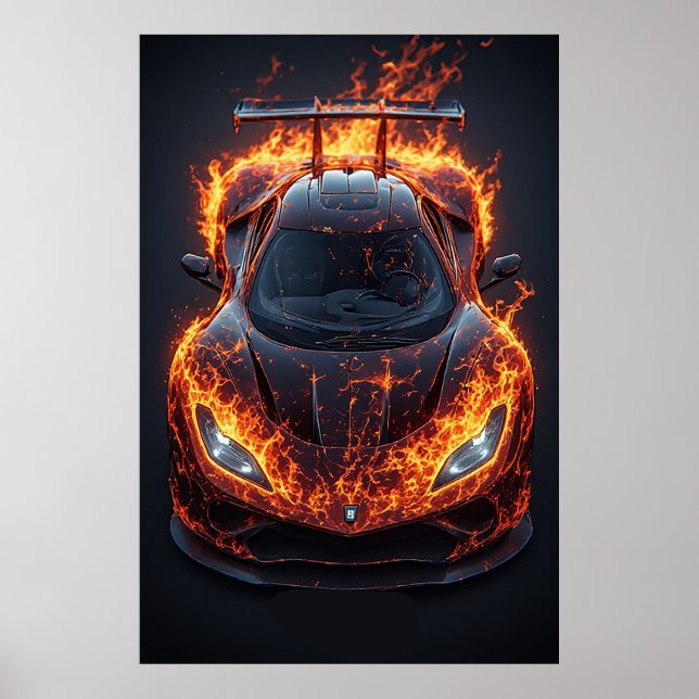 Fiery Supercar Racing Poster For Garage Decor 🔥 (Front)
