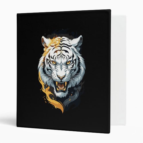 Fiery tiger design 3 ring binder