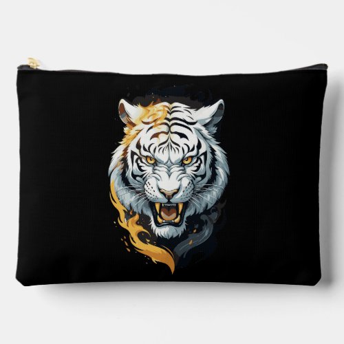 Fiery tiger design accessory pouch