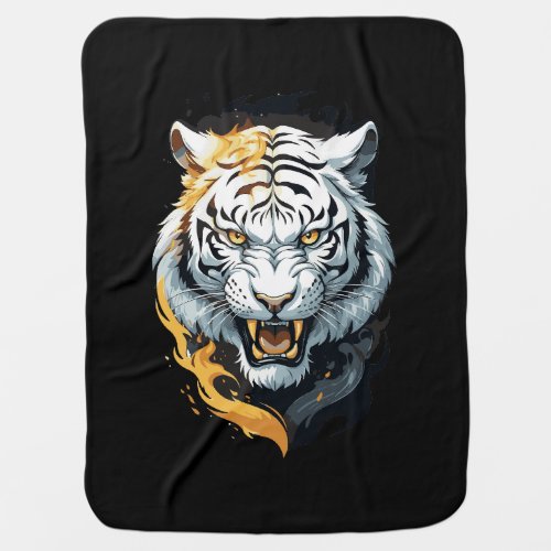 Fiery tiger design baby blanket