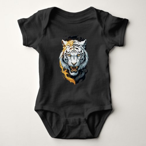 Fiery tiger design baby bodysuit