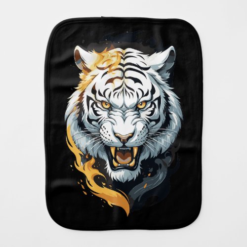 Fiery tiger design baby burp cloth