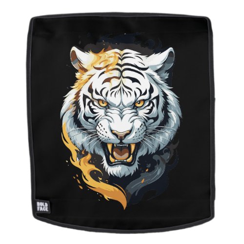 Fiery tiger design backpack