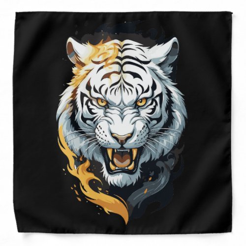 Fiery tiger design bandana