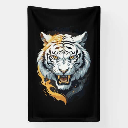 Fiery tiger design banner