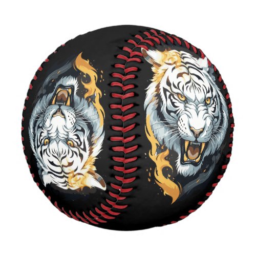 Fiery tiger design baseball