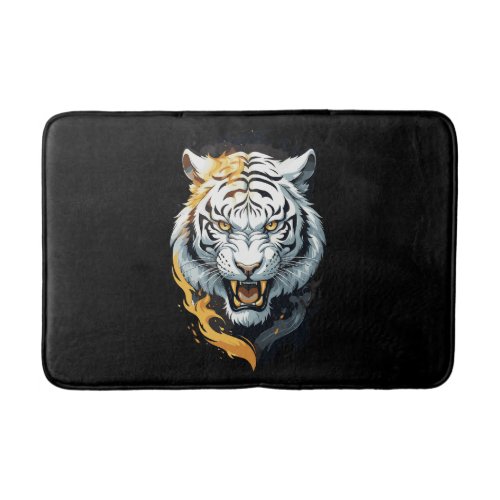 Fiery tiger design bath mat
