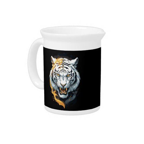 Fiery tiger design beverage pitcher