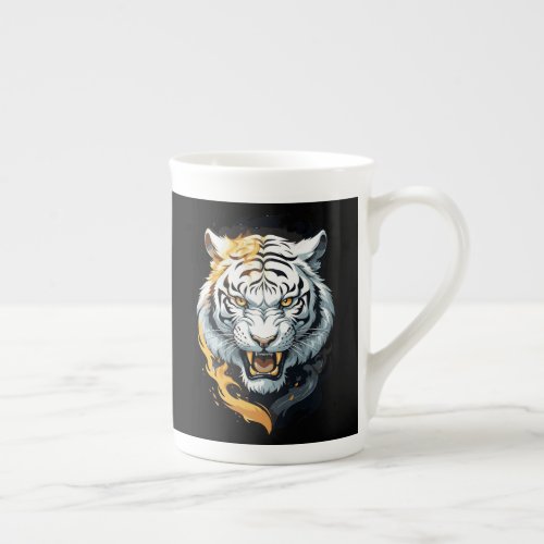 Fiery tiger design bone china mug