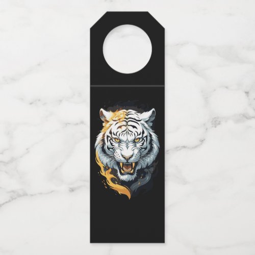 Fiery tiger design bottle hanger tag