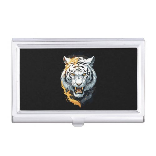 Fiery tiger design business card case