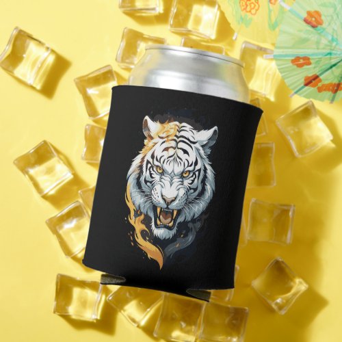 Fiery tiger design can cooler