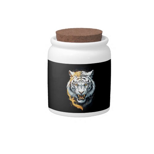 Fiery tiger design candy jar