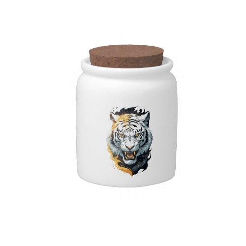 Fiery tiger design candy jar