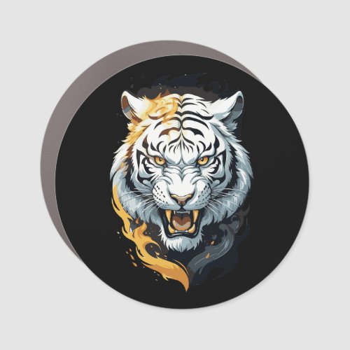 Fiery tiger design car magnet