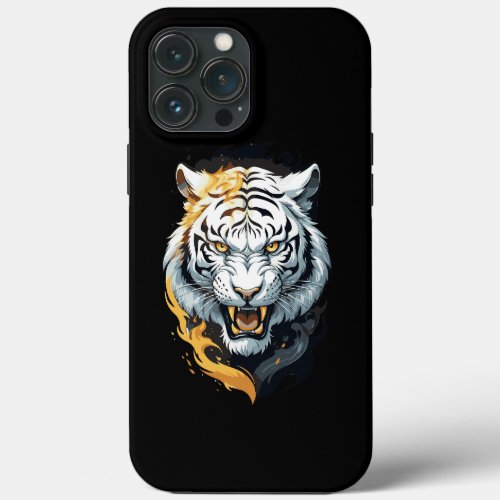 Fiery tiger design iPhone 13 pro max case