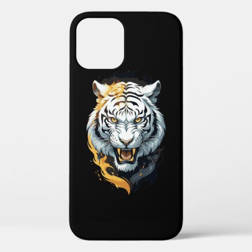 Fiery tiger design iPhone 12 case