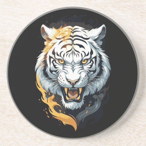Fiery tiger design coaster
