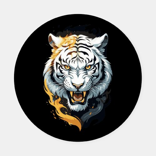 Fiery tiger design coaster set
