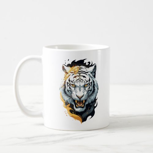 Fiery tiger design coffee mug